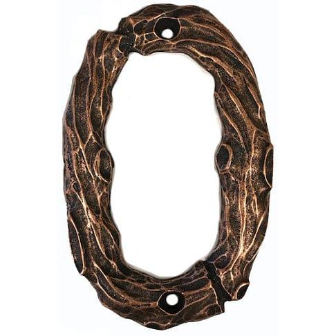 LHN0-AC Log House Number Zero, Antique Copper, 1 piece
